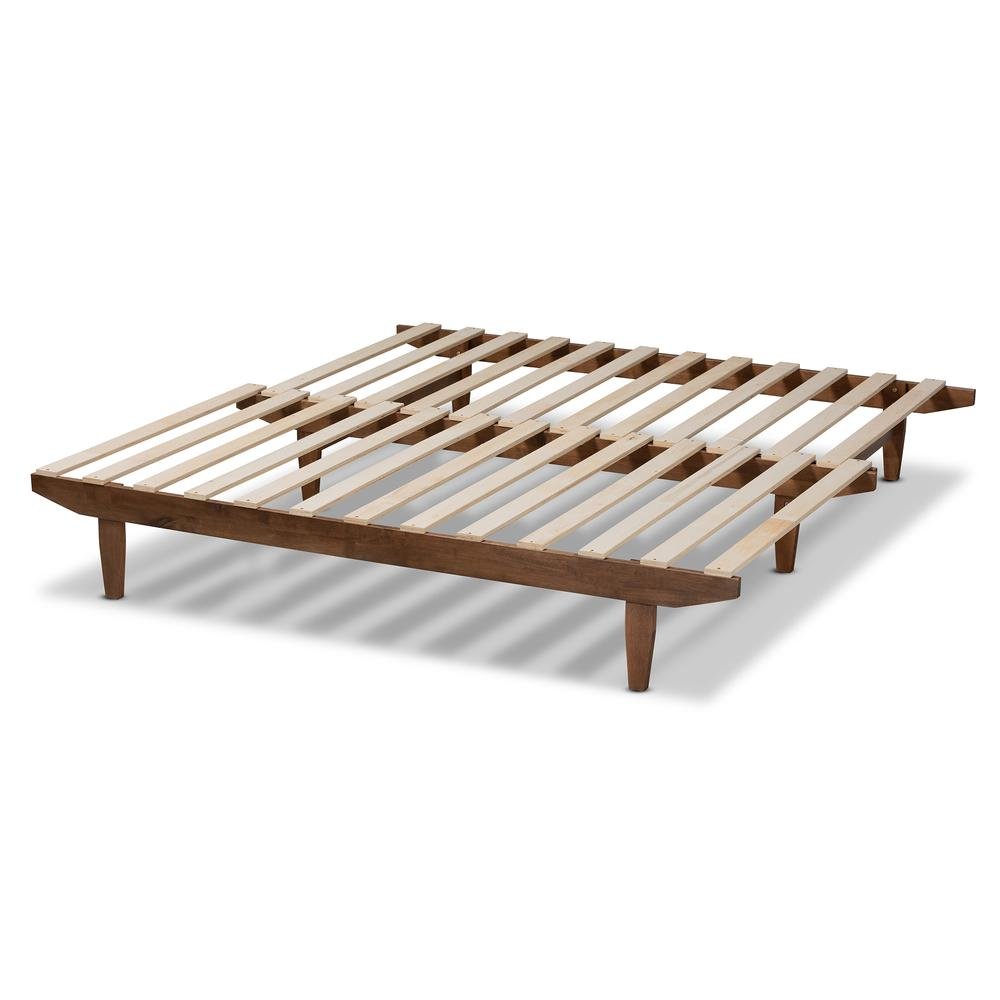 Walnut Finished Wood Expandable Twin Size to King Size Bed Frame. Picture 16