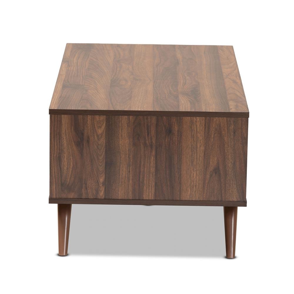 Two-Tone Grey and Walnut Finished Wood 1-Drawer Coffee Table. Picture 6