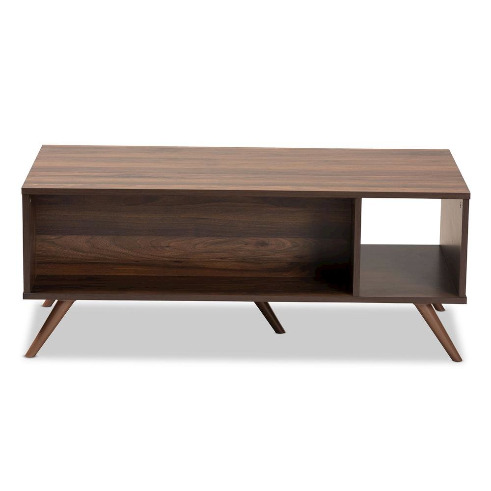 Two-Tone Grey and Walnut Finished Wood 1-Drawer Coffee Table. Picture 5