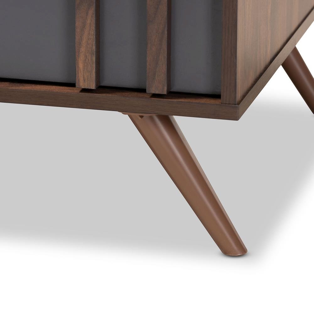 Two-Tone Grey and Walnut Finished Wood 1-Drawer Coffee Table. Picture 8