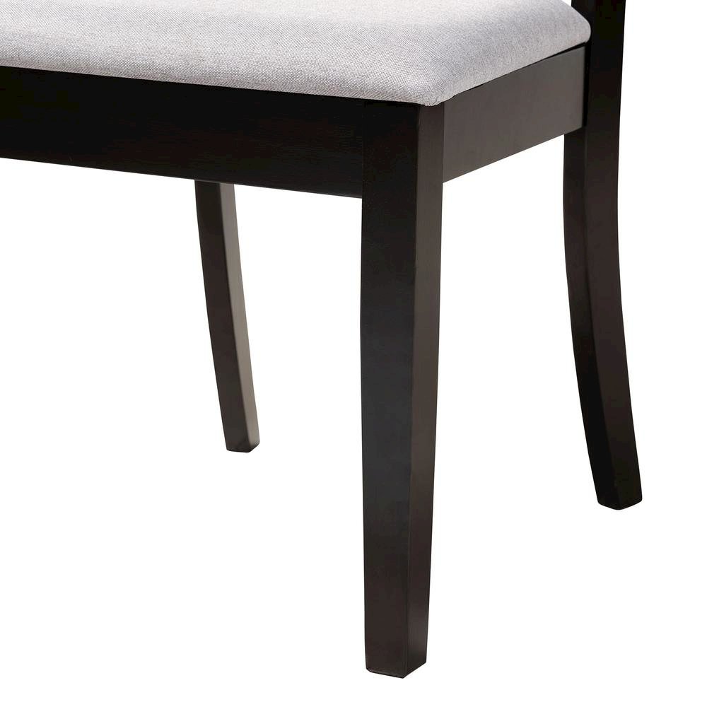 Noemi Modern Grey Fabric and Dark Brown Finished Wood 5-Piece Dining Set. Picture 16