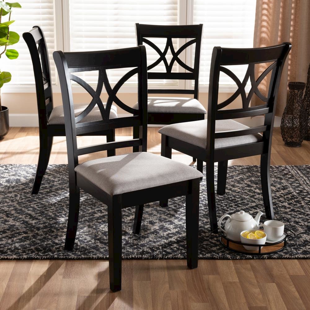 Espresso Brown Finished Wood 4-Piece Dining Chair Set. Picture 12
