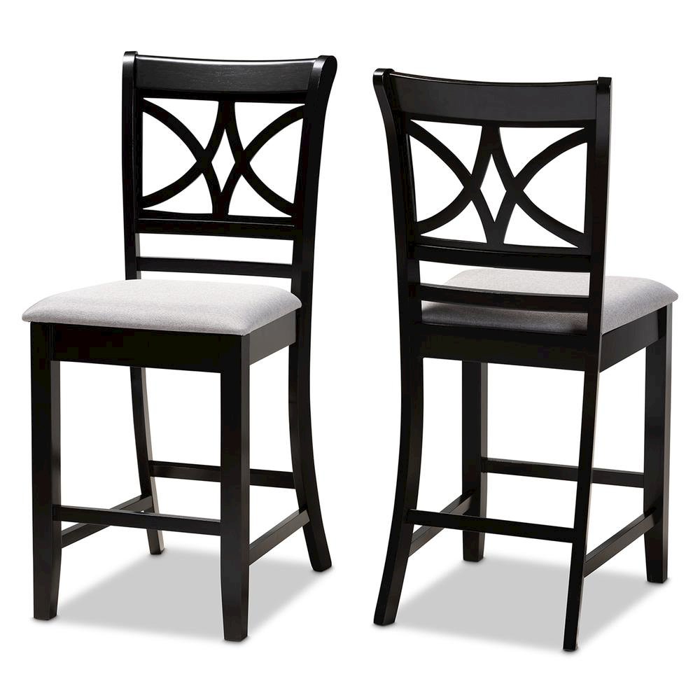 Espresso Brown Finished Wood 2-Piece Counter Height Pub Chair Set. Picture 9