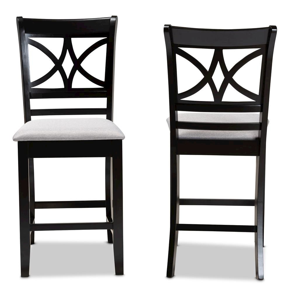 Espresso Brown Finished Wood 2-Piece Counter Height Pub Chair Set. Picture 10