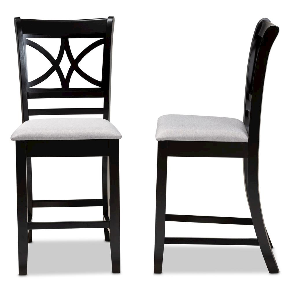 Espresso Brown Finished Wood 2-Piece Counter Height Pub Chair Set. Picture 11