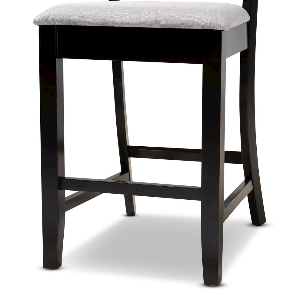 Espresso Brown Finished Wood 2-Piece Counter Height Pub Chair Set. Picture 13