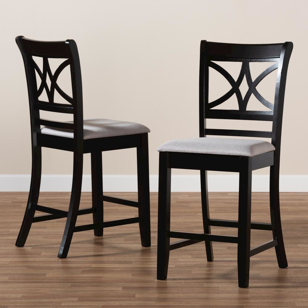 Espresso Brown Finished Wood 2-Piece Counter Height Pub Chair Set. Picture 15