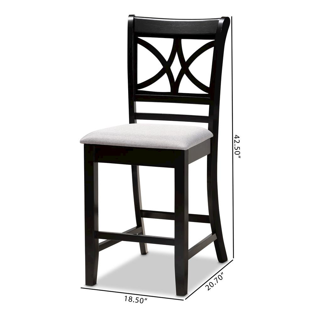 Espresso Brown Finished Wood 2-Piece Counter Height Pub Chair Set. Picture 16