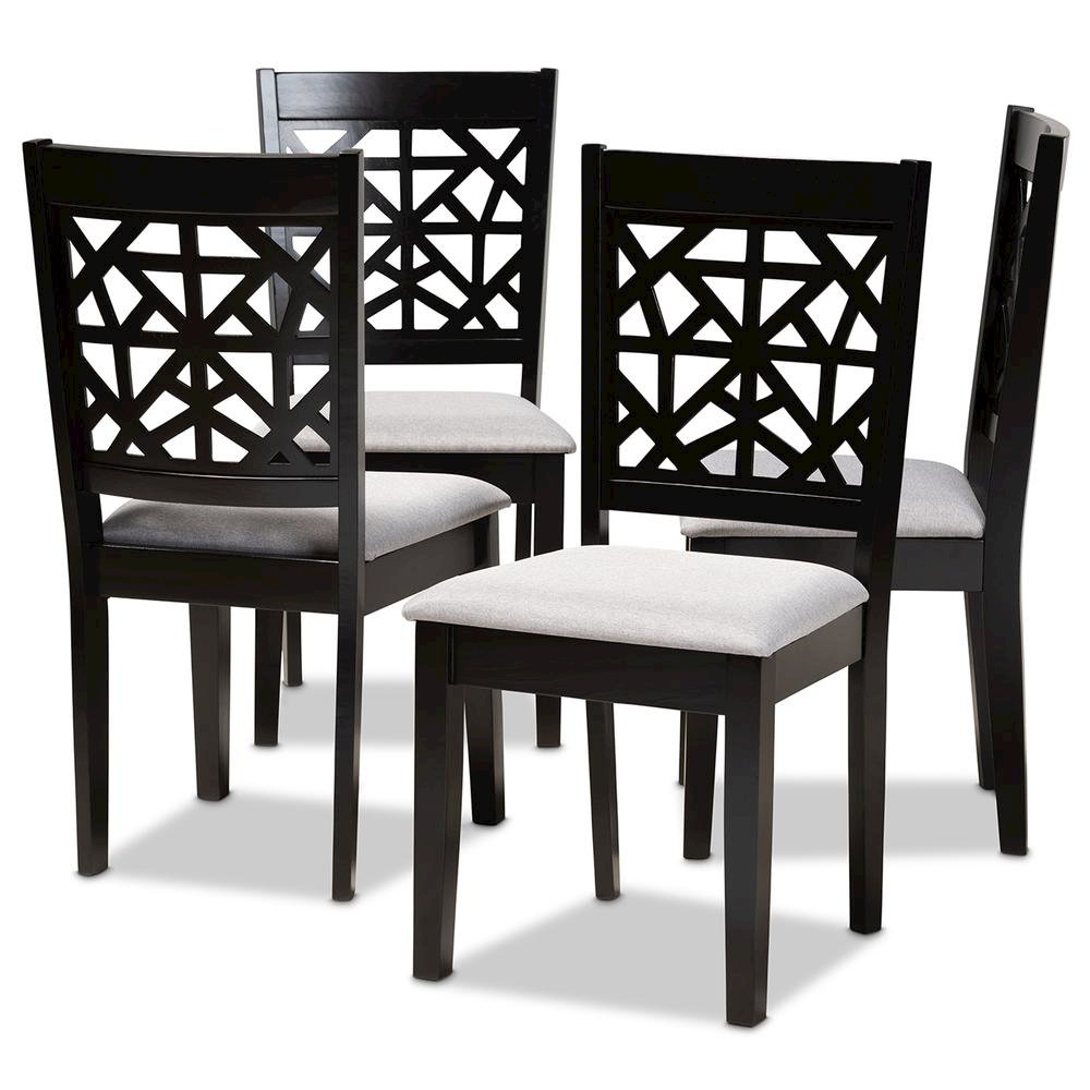 Espresso Brown Finished Wood 4-Piece Dining Chair Set. Picture 8
