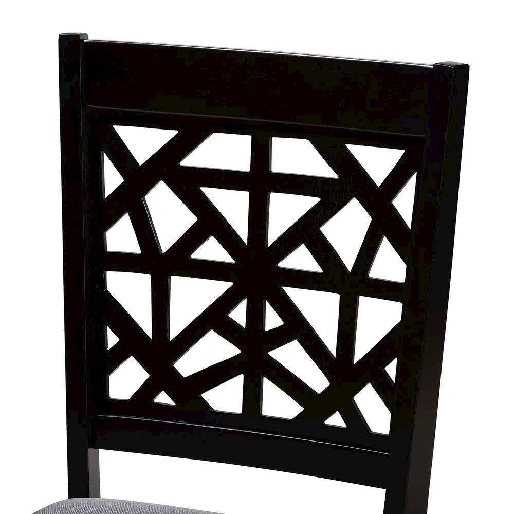 Karel Modern Grey Fabric and Espresso Brown Finished Wood 5-Piece Dining Set. Picture 15