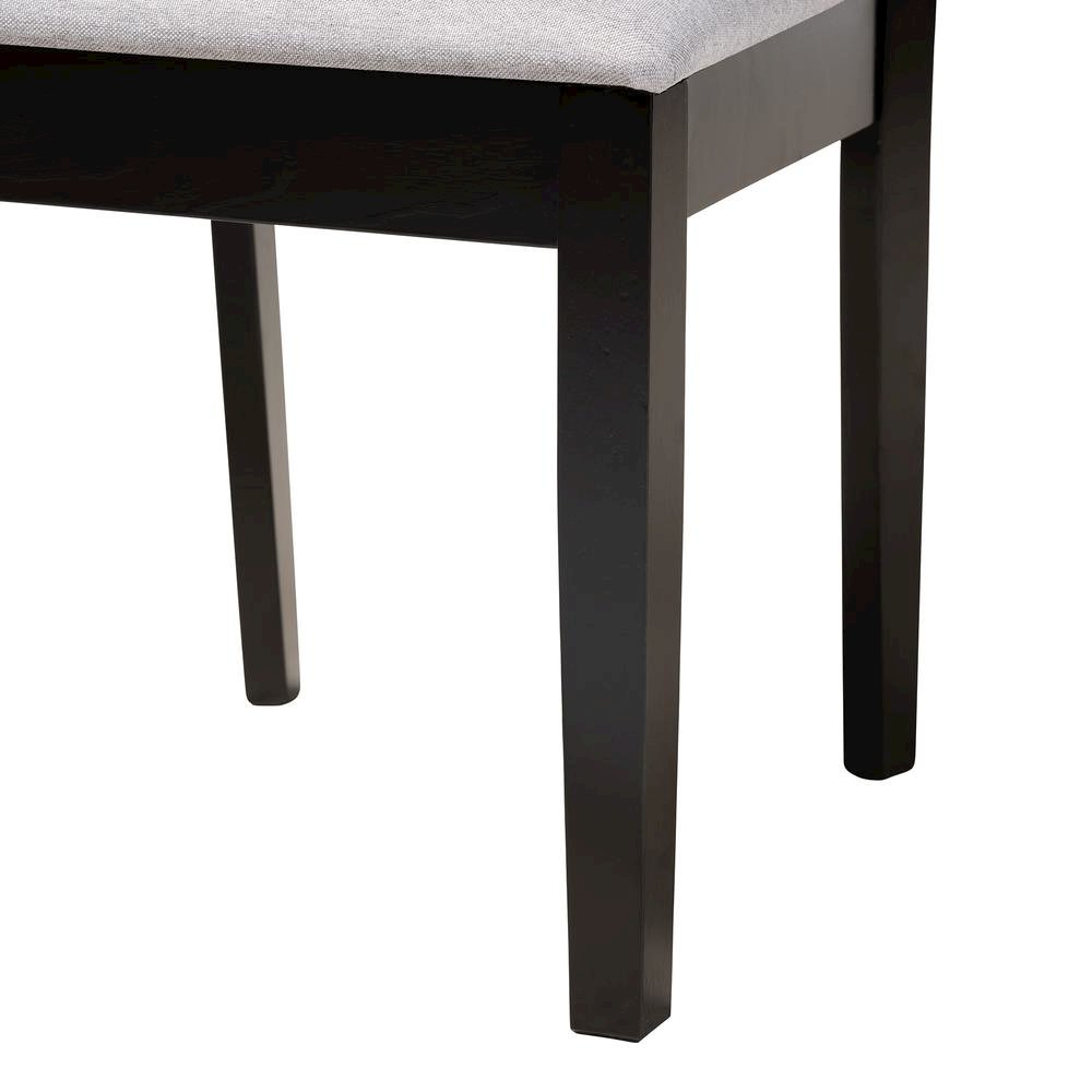 Karel Modern Grey Fabric and Espresso Brown Finished Wood 5-Piece Dining Set. Picture 16