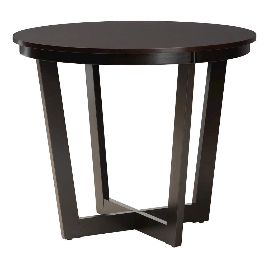 Jamie Moden Grey Fabric and Dark Brown Finished Wood 5-Piece Dining Set. Picture 13