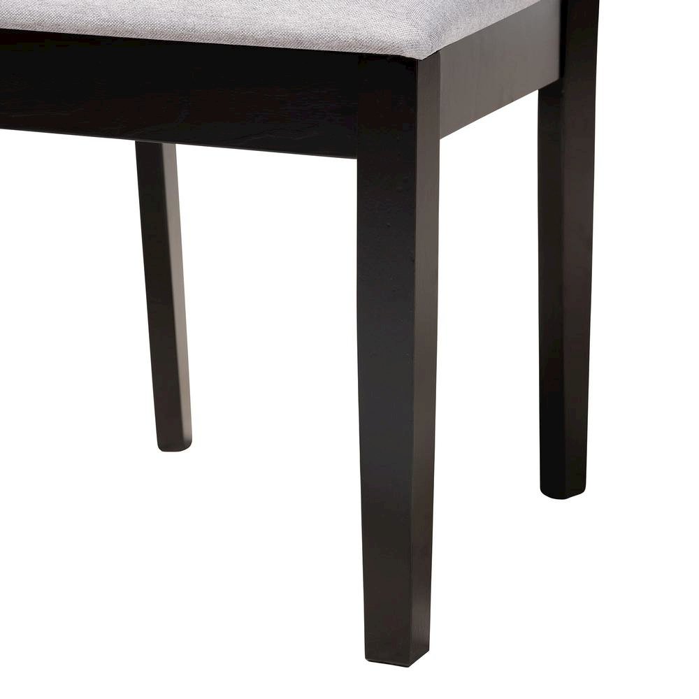 Lena Modern Grey Fabric and Dark Brown Finished Wood 5-Piece Dining Set. Picture 16