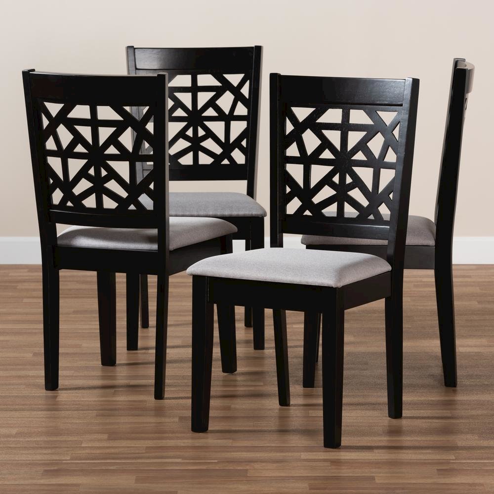 Espresso Brown Finished Wood 4-Piece Dining Chair Set. Picture 13
