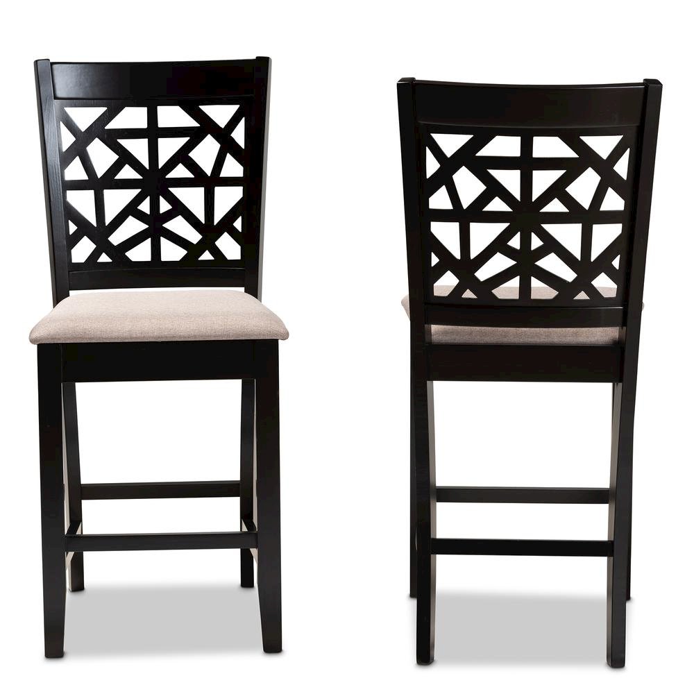 Espresso Brown Finished Wood 2-Piece Counter Height Pub Chair Set. Picture 10