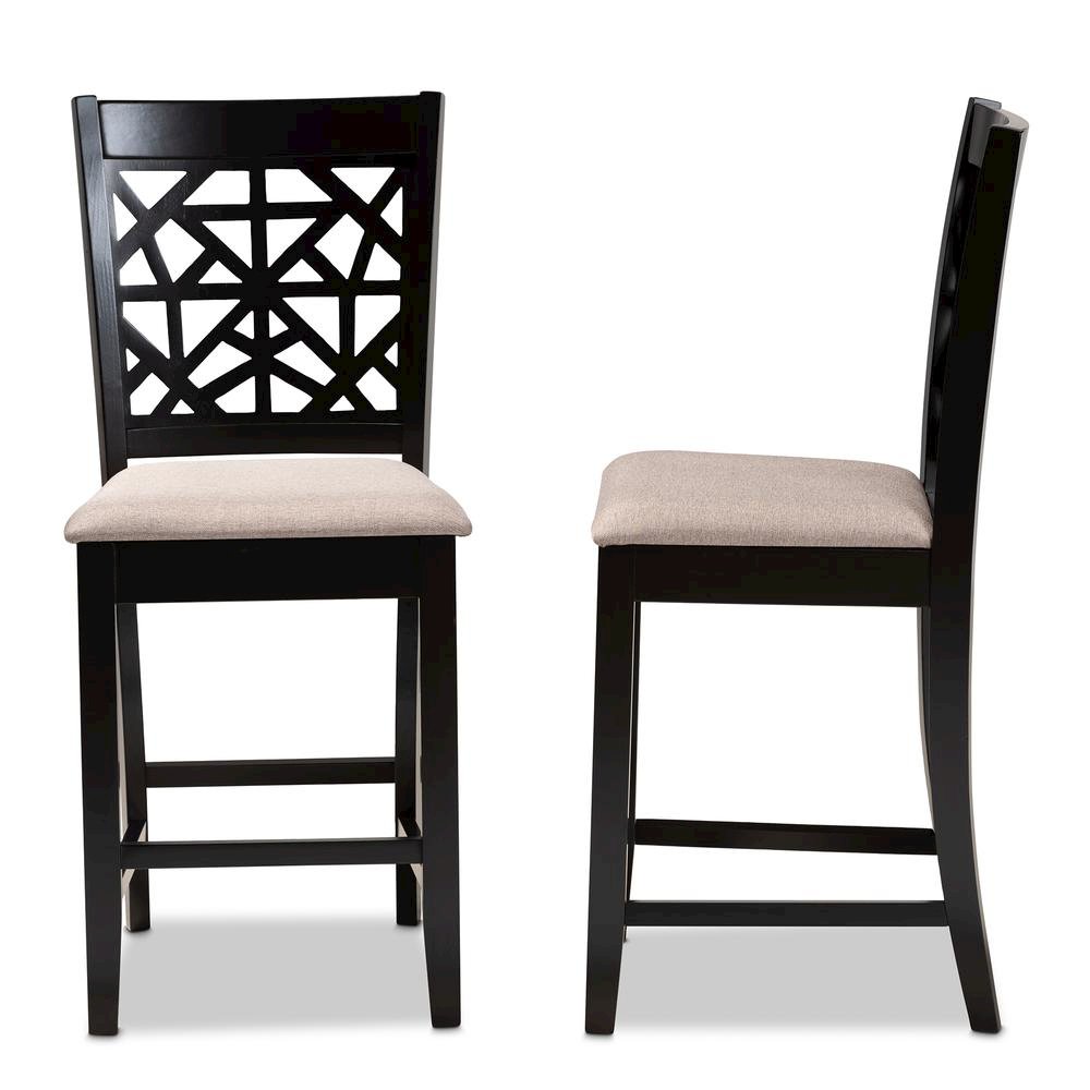 Espresso Brown Finished Wood 2-Piece Counter Height Pub Chair Set. Picture 11