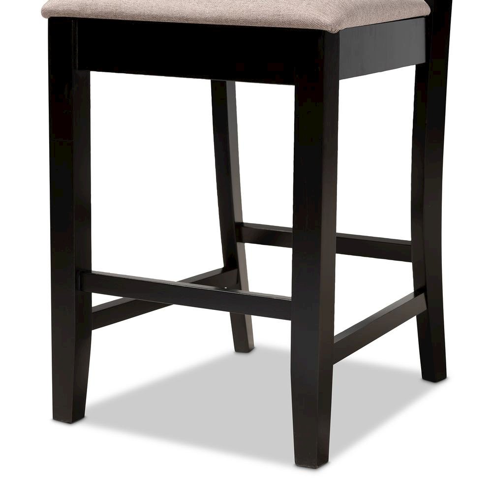 Espresso Brown Finished Wood 2-Piece Counter Height Pub Chair Set. Picture 13