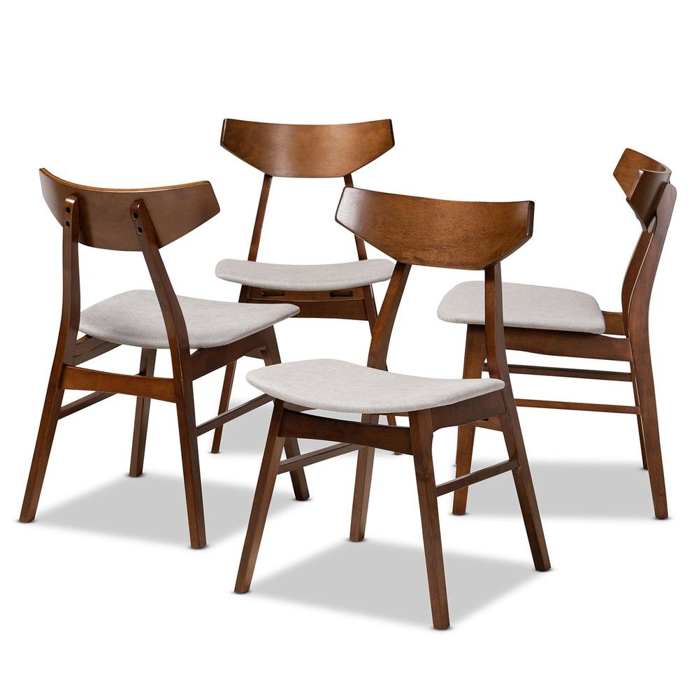 Walnut Brown Finished Wood 4-Piece Dining Chair Set. Picture 7