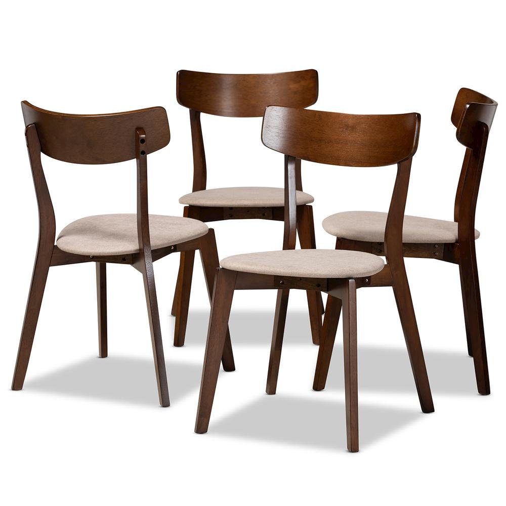 Walnut Brown Finished Wood 4-Piece Dining Chair Set. Picture 7