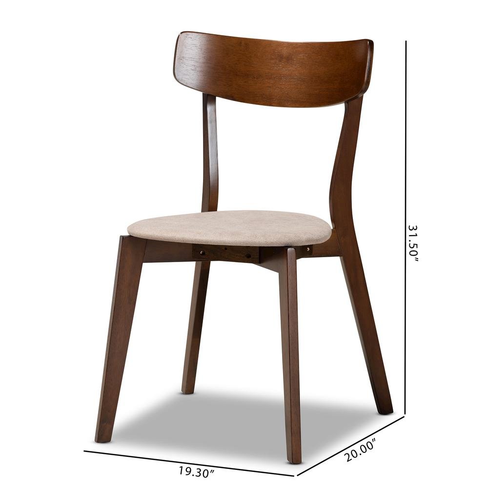 Walnut Brown Finished Wood 4-Piece Dining Chair Set. Picture 12