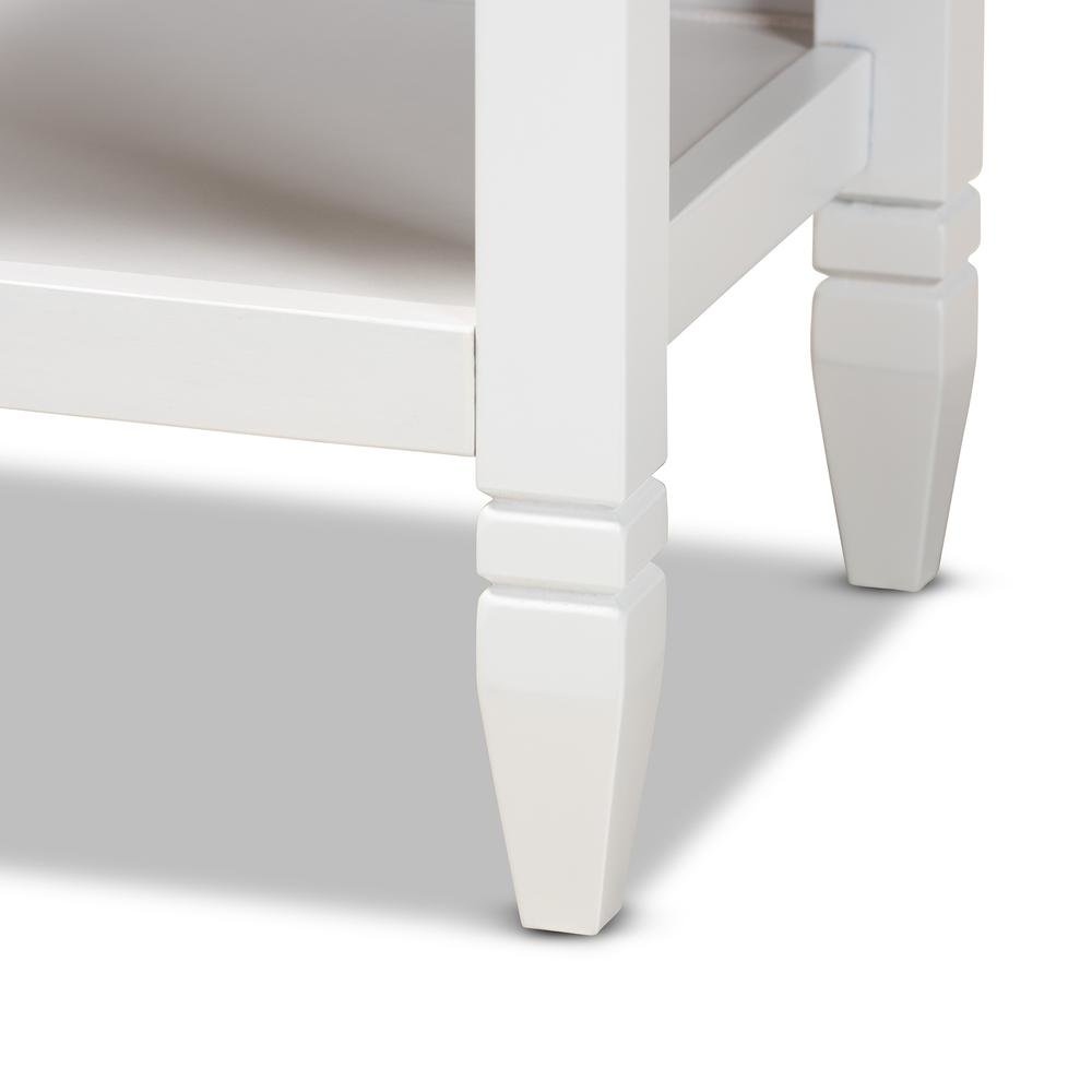 Naomi Classic and Transitional White Finished Wood 1-Drawer Bedroom Nightstand. Picture 15