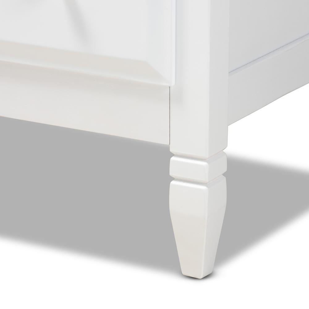 Naomi Classic and Transitional White Finished Wood 4-Drawer Bedroom Chest. Picture 15
