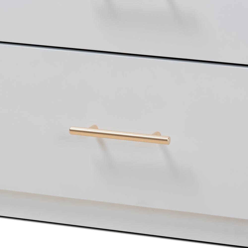 White Finished Wood 5-Drawer Twin Size Storage Bed with Pull-Out Desk. Picture 18