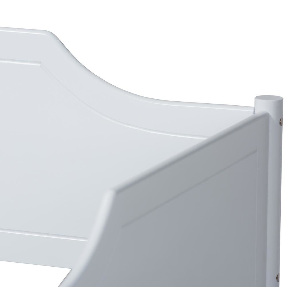 Farmhouse White Finished Wood Twin Size Daybed with Roll-Out Trundle Bed. Picture 18