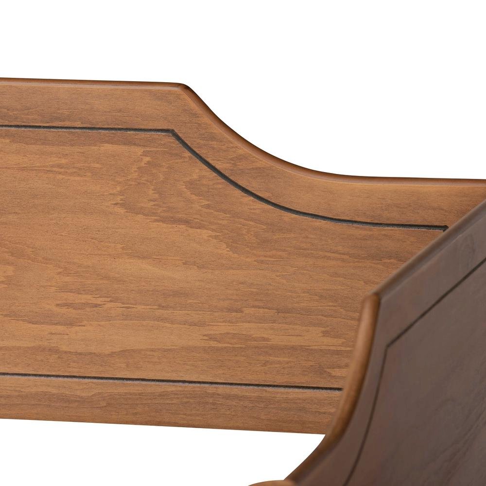 Farmhouse Walnut Brown Finished Wood Twin Size Daybed with Roll-Out Trundle Bed. Picture 18