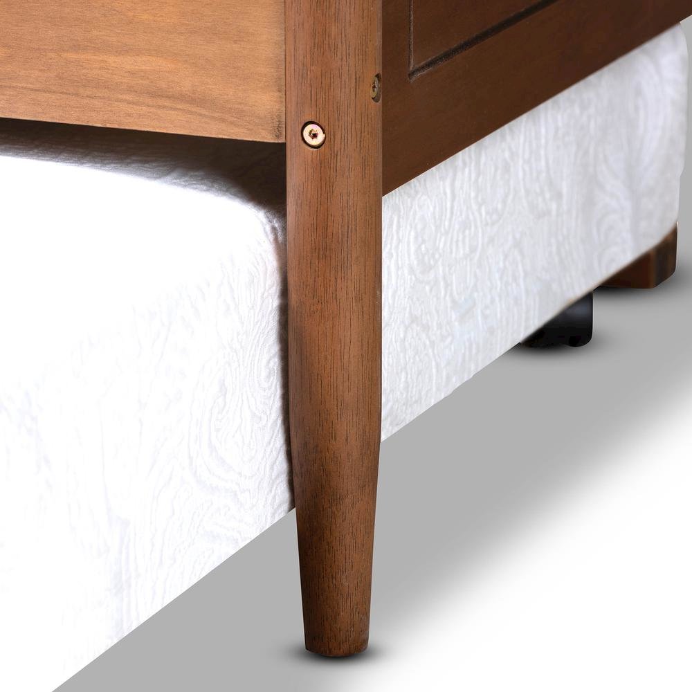 Farmhouse Walnut Brown Finished Wood Twin Size Daybed with Roll-Out Trundle Bed. Picture 20