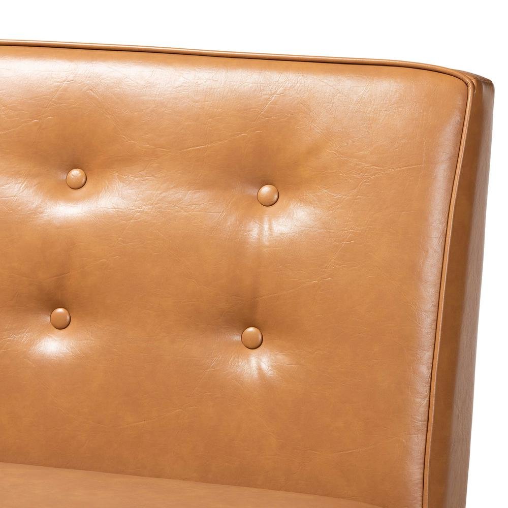 Leather Upholstered Walnut Brown Finished 2-Piece Wood Dining Nook Banquette Set. Picture 12