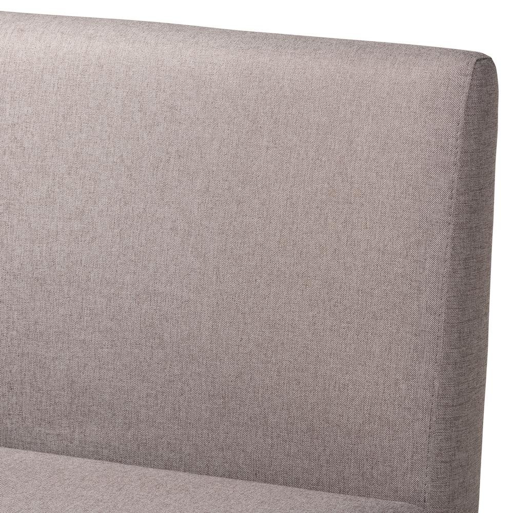 Grey Fabric Upholstered and Walnut Brown Finished Wood 3-Piece Dining Nook Set. Picture 16