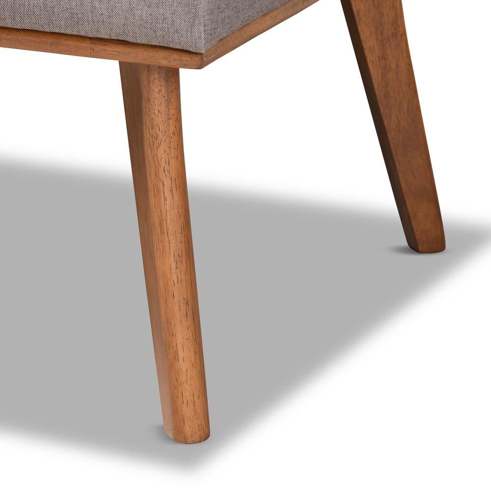 Grey Fabric Upholstered and Walnut Brown Finished Wood 4-Piece Dining Nook Set. Picture 19