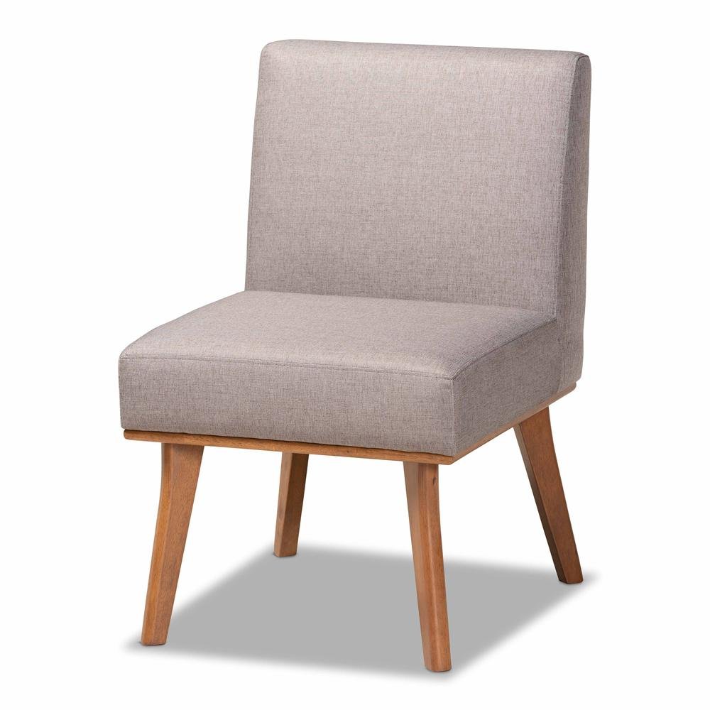 Grey Fabric Upholstered and Walnut Brown Finished Wood 5-Piece Dining Nook Set. Picture 16