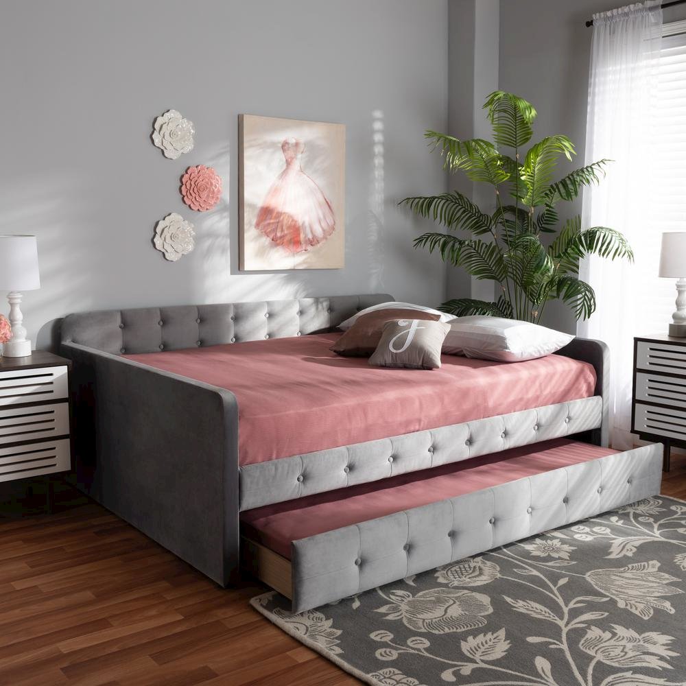 Button Tufted Full Size Daybed with Trundle. Picture 19