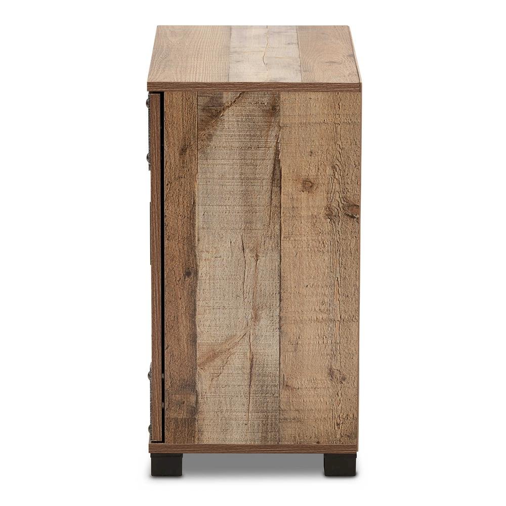 Farmhouse Rustic Finished Wood 2-Door Shoe Cabinet. Picture 14