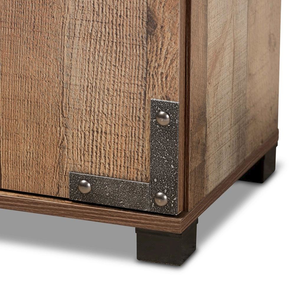 Farmhouse Rustic Finished Wood 2-Door Shoe Cabinet. Picture 16