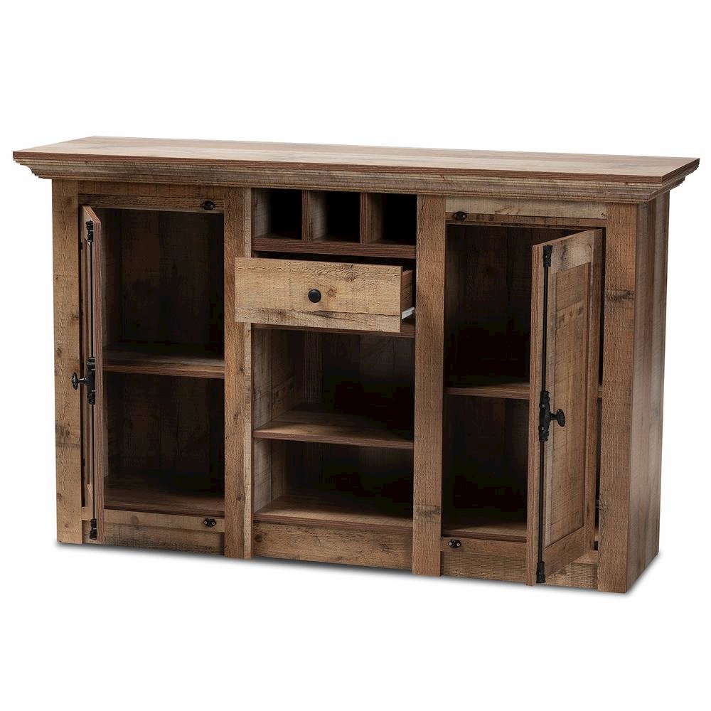 Farmhouse Rustic Finished Wood 2-Door Dining Room Sideboard Buffet. Picture 11