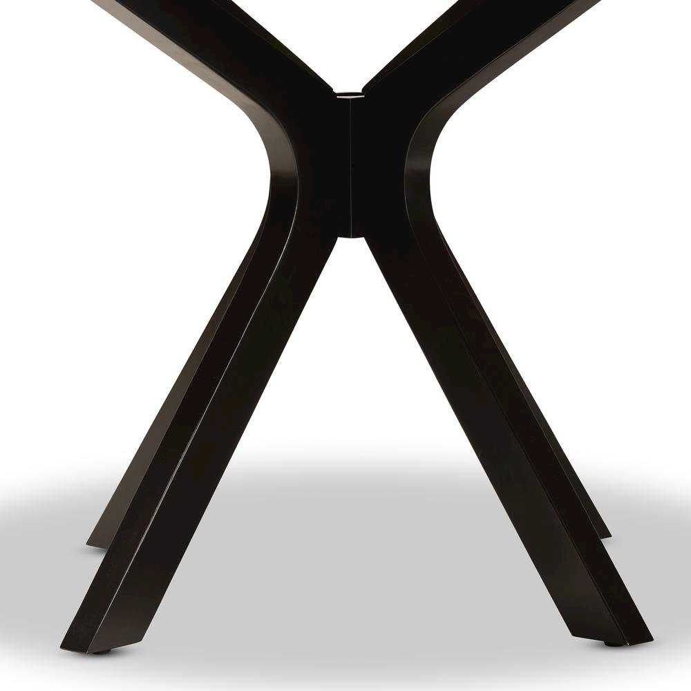 Dark Brown Finished 45-Inch-Wide Round Wood Dining Table. Picture 11