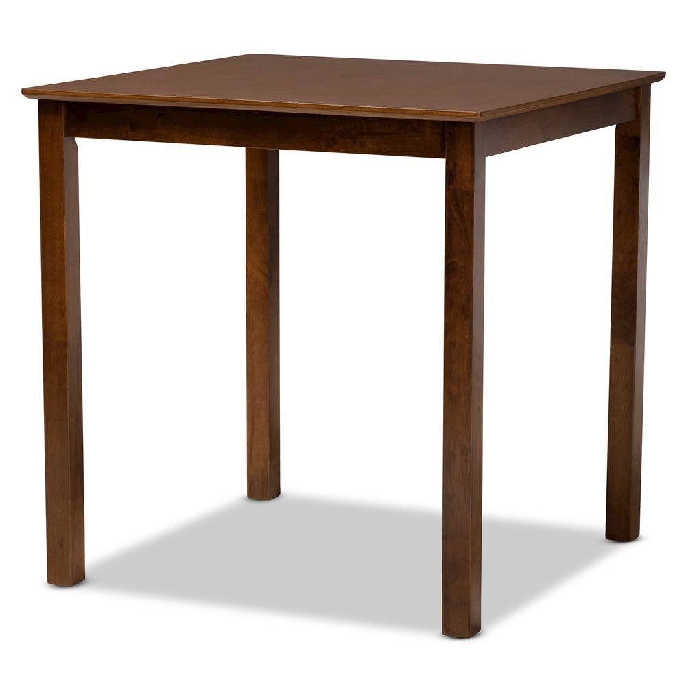 Walnut Brown Finished Wood Counter Height Pub Table. Picture 7