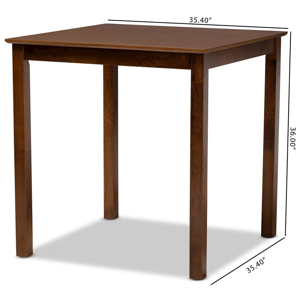 Walnut Brown Finished Wood Counter Height Pub Table. Picture 12