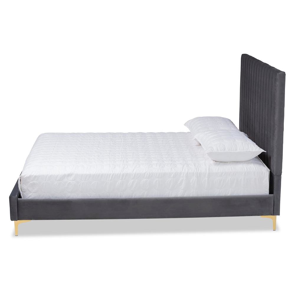 Gold Metal Full Size Platform Bed. Picture 12
