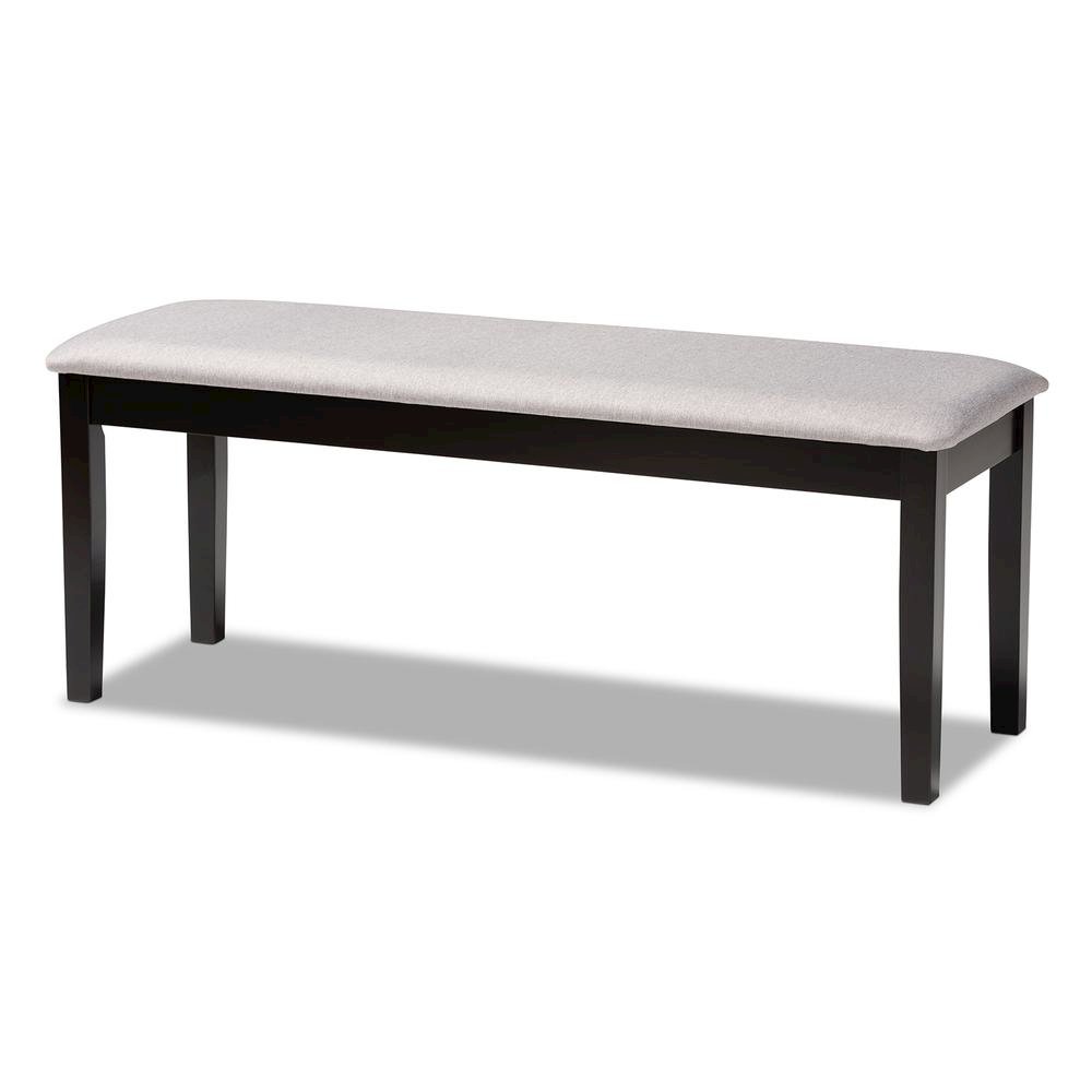 Grey Fabric Upholstered and Dark Brown Finished Wood 6-Piece Dining Set. Picture 12