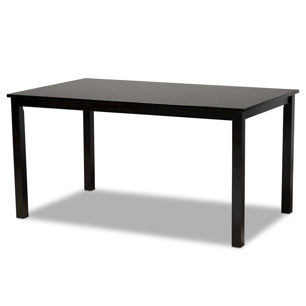 Sand Fabric Upholstered and Dark Brown Finished Wood 6-Piece Dining Set. Picture 13