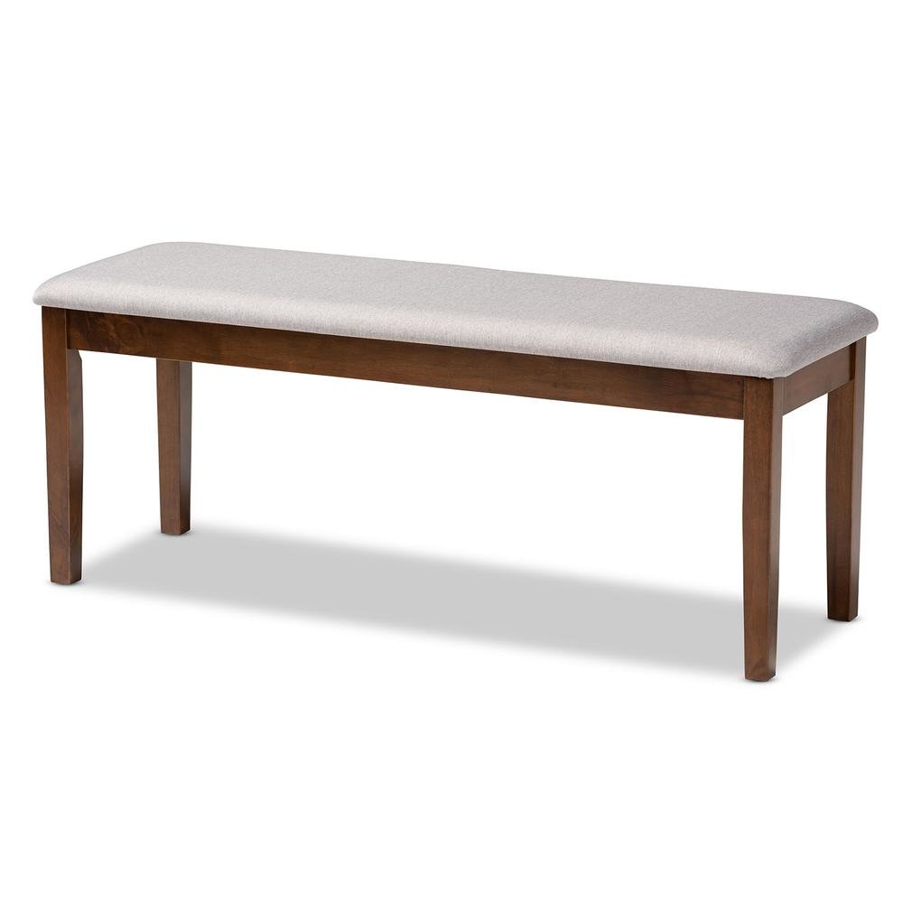 Grey Fabric Upholstered and Walnut Brown Finished Wood 6-Piece Dining Set. Picture 12