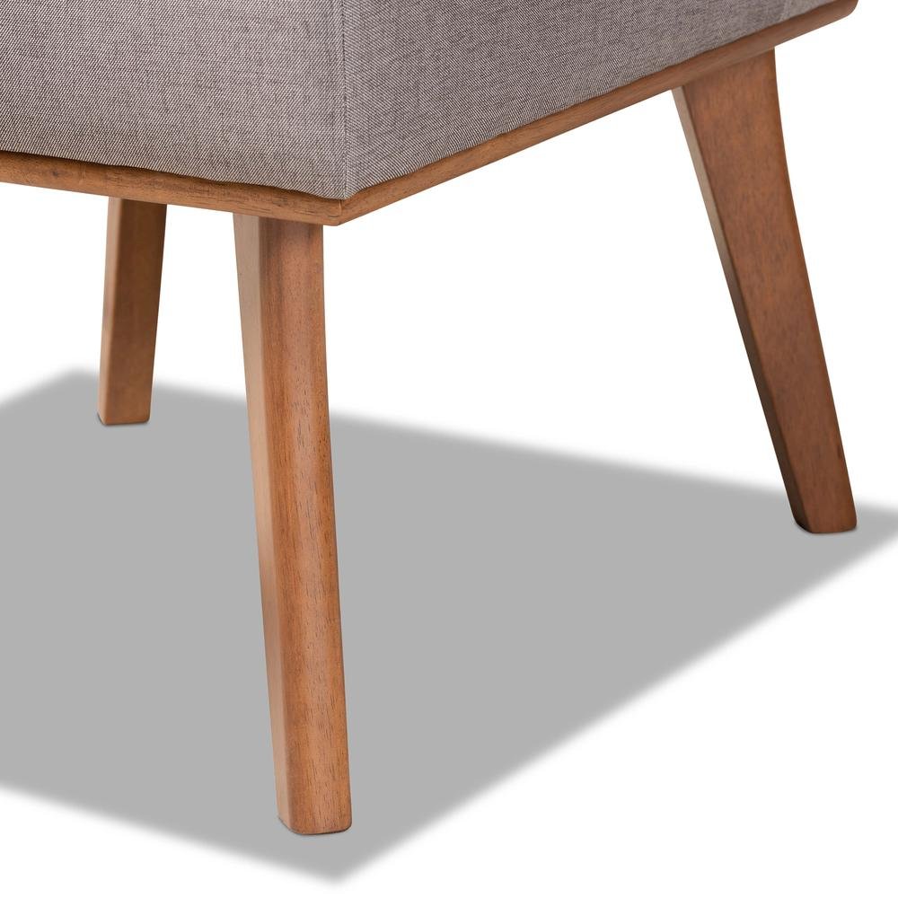 Grey Fabric Upholstered and Walnut Brown Finished Wood Dining Chair. Picture 15