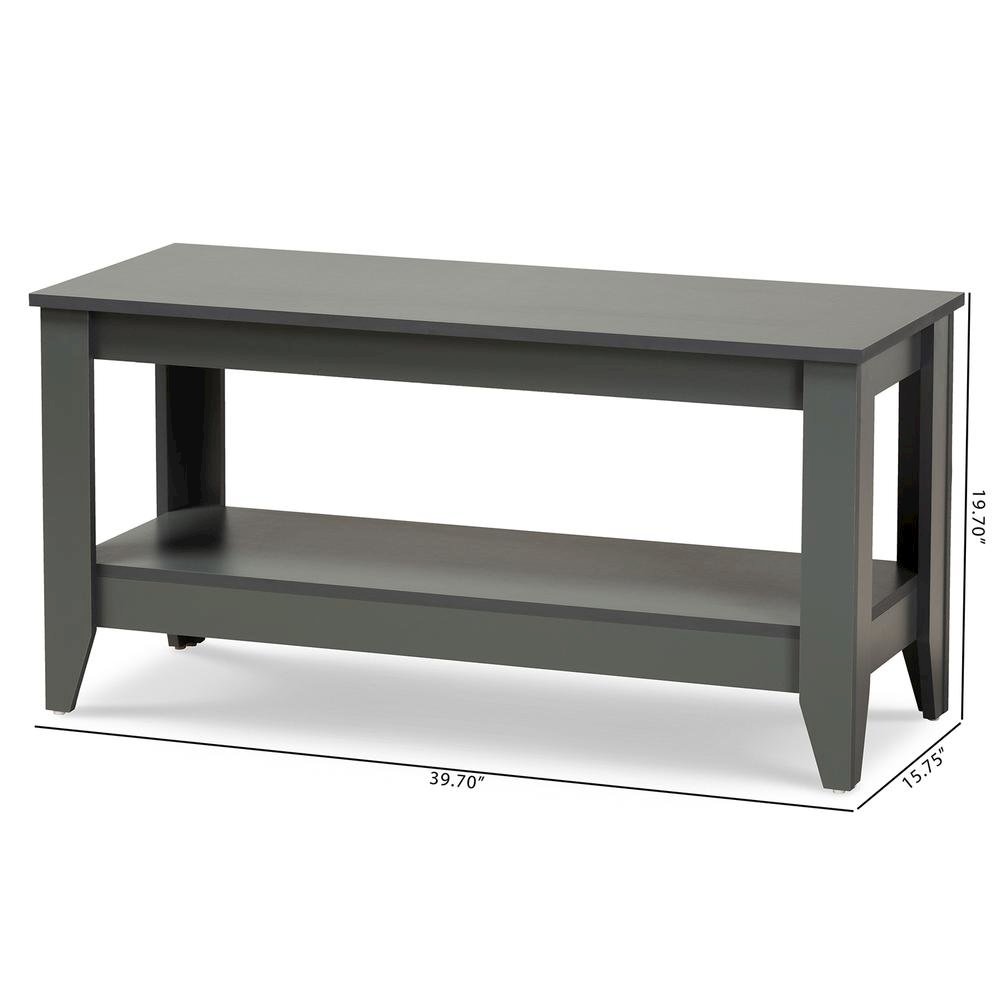 Baxton Studio Elada Modern and Contemporary Grey Finished Wood Coffee Table. Picture 2