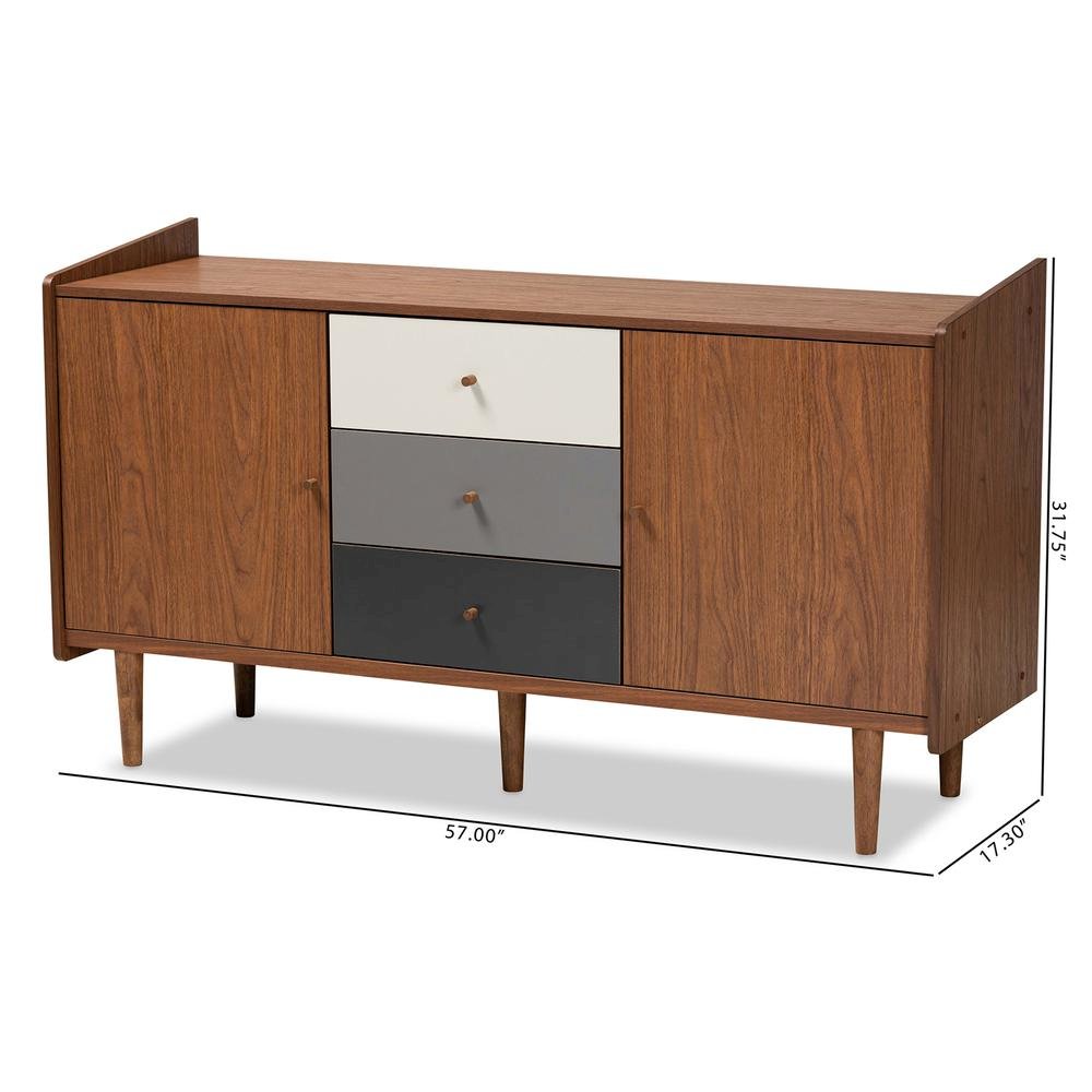 Grey Gradient Finished Wood 2-Door Dining Room Sideboard Buffet. Picture 18