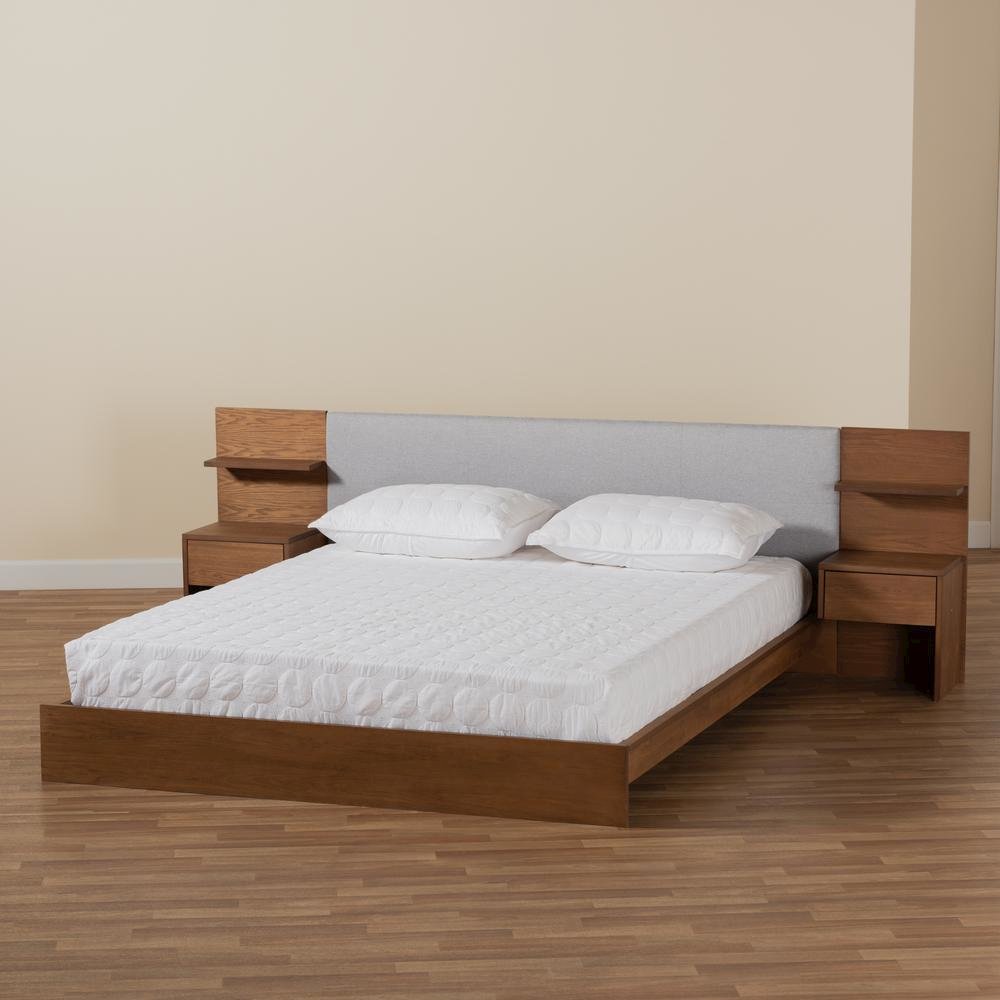 Finished Wood Queen Size Platform Storage Bed with Built-In Nightstands. Picture 19