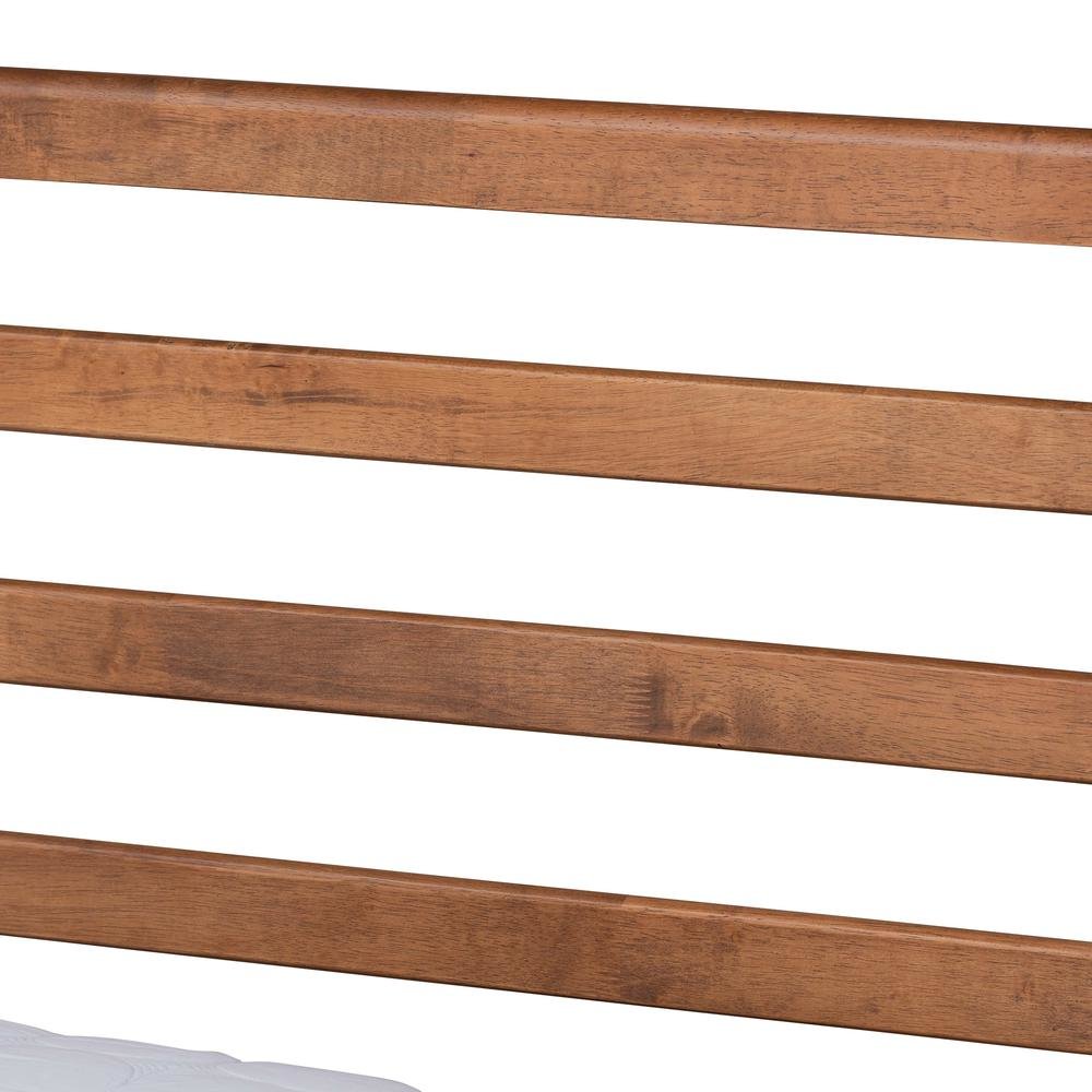 Shiro Mid-Century Modern Ash Walnut Finished Wood Twin Size Platform Bed. Picture 13